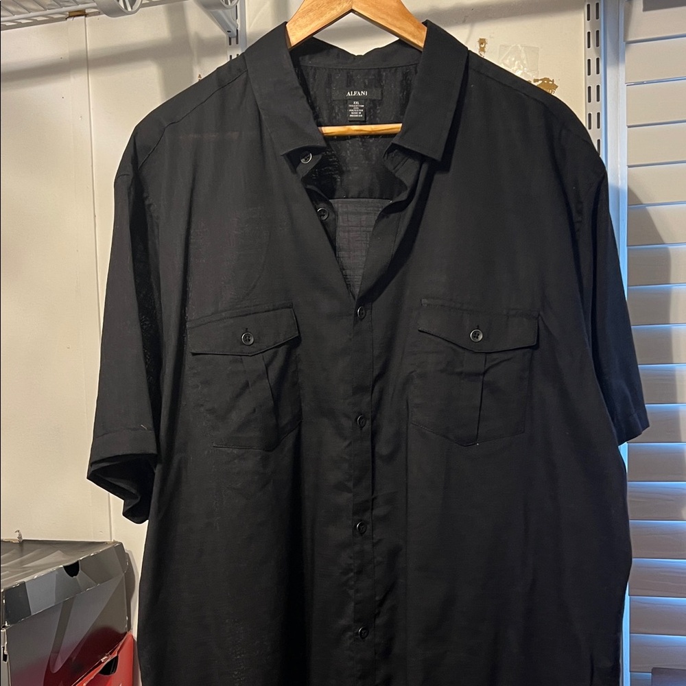 Alfani Men's Classic Black Button Down Shirt
